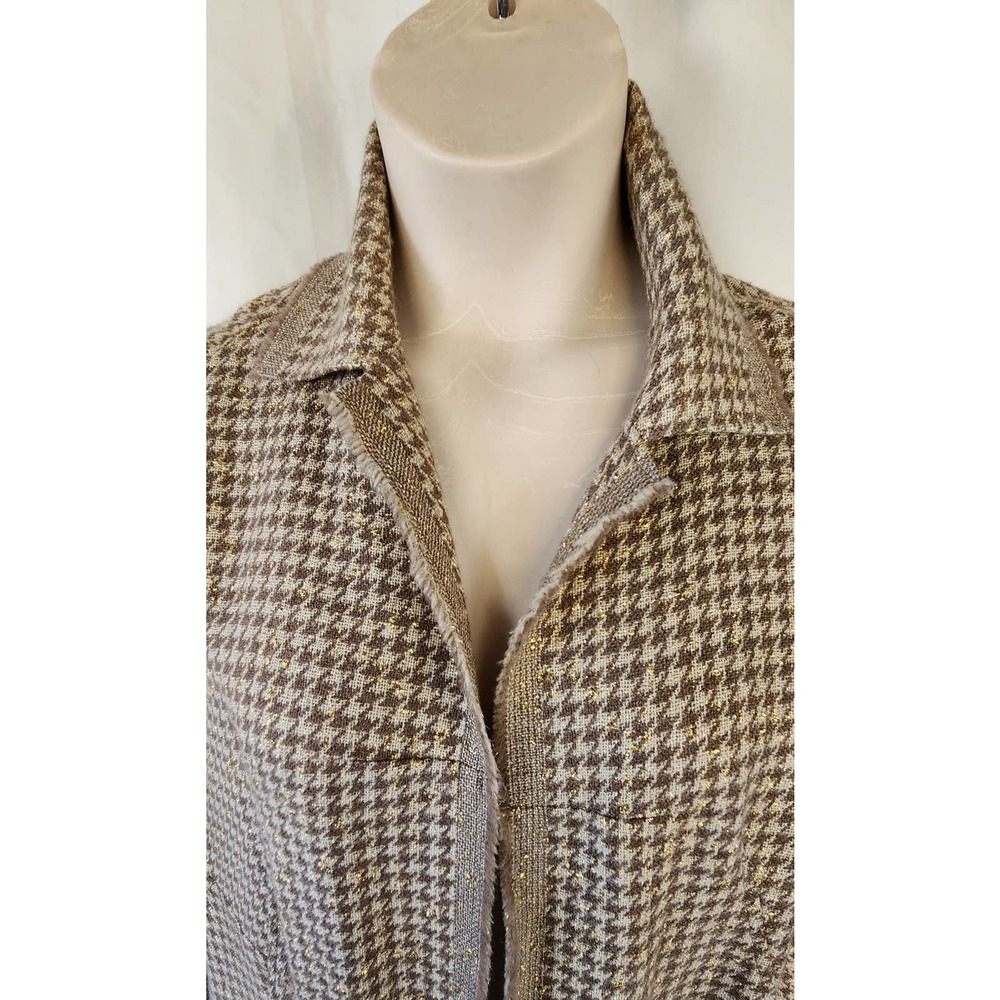 Shamask Brown Wool Blend Open Front Jacket 1 - image 3